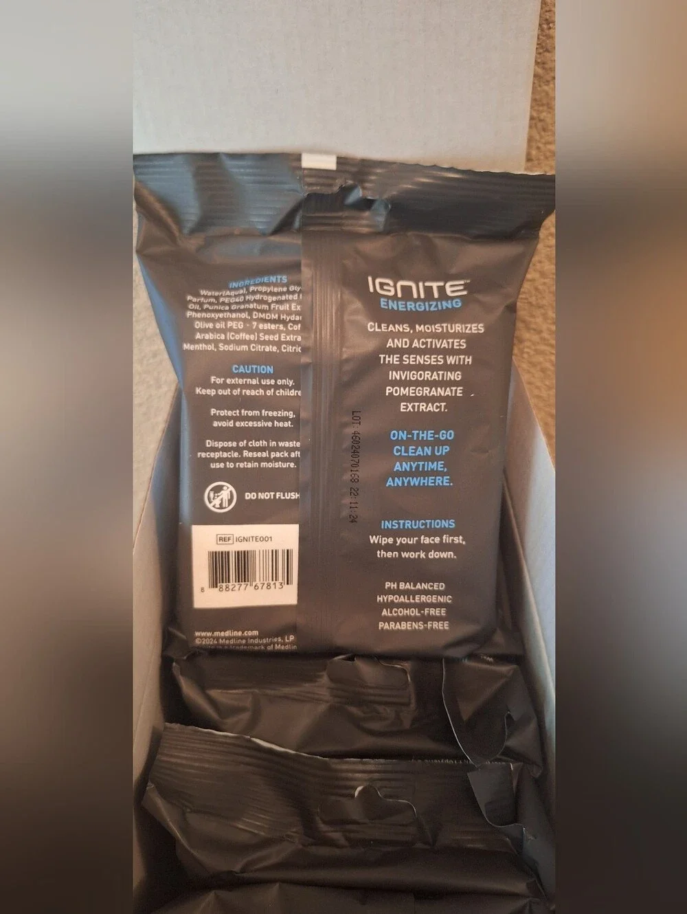 Men Cleansing Body Cloths Pomegranate Scented 5 Packs.